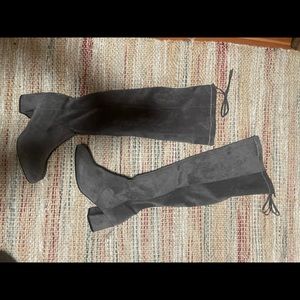 Gray Micro suede boots never worn